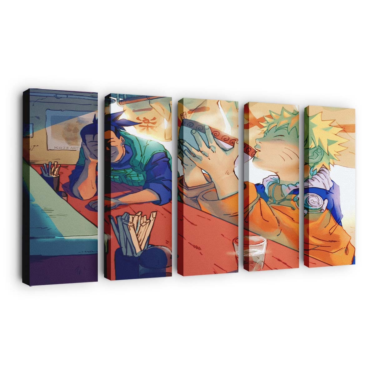 Naruto Anime Uzumaki Naruto Anime Boys Ramen Umino Iruka Eating - Anime Wandbild - Leinwandbild naruto animeuzumaki narutoanime boysramenumino irukaeating