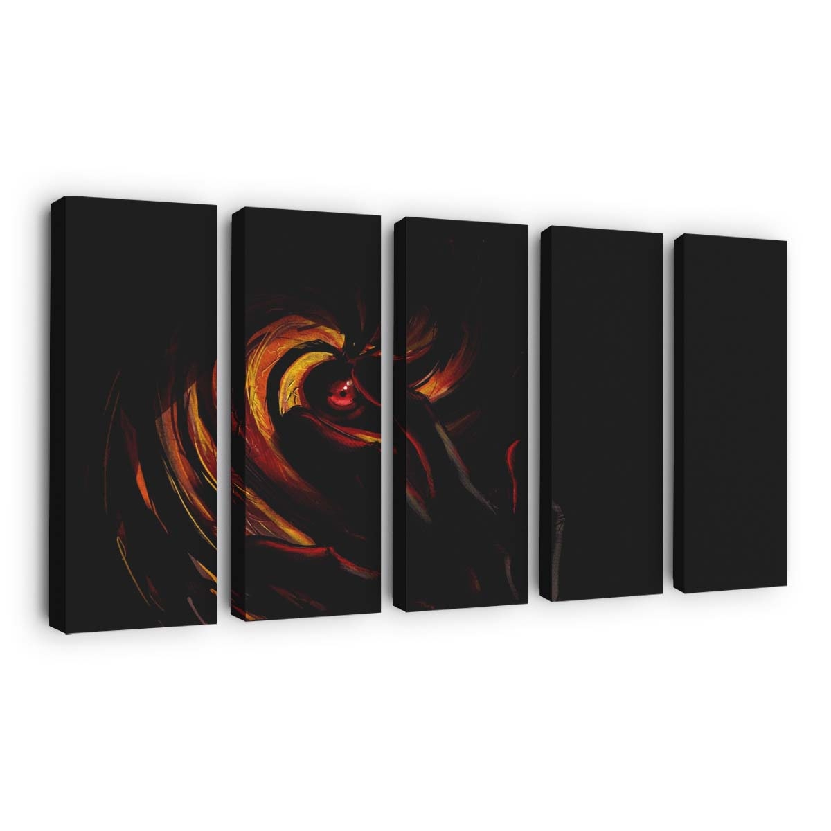 Naruto Shippuuden Darkness Sharingan Light Flower Flame - Anime Wandbild - Leinwandbild naruto shippuudendarknesssharinganlightflowerflame