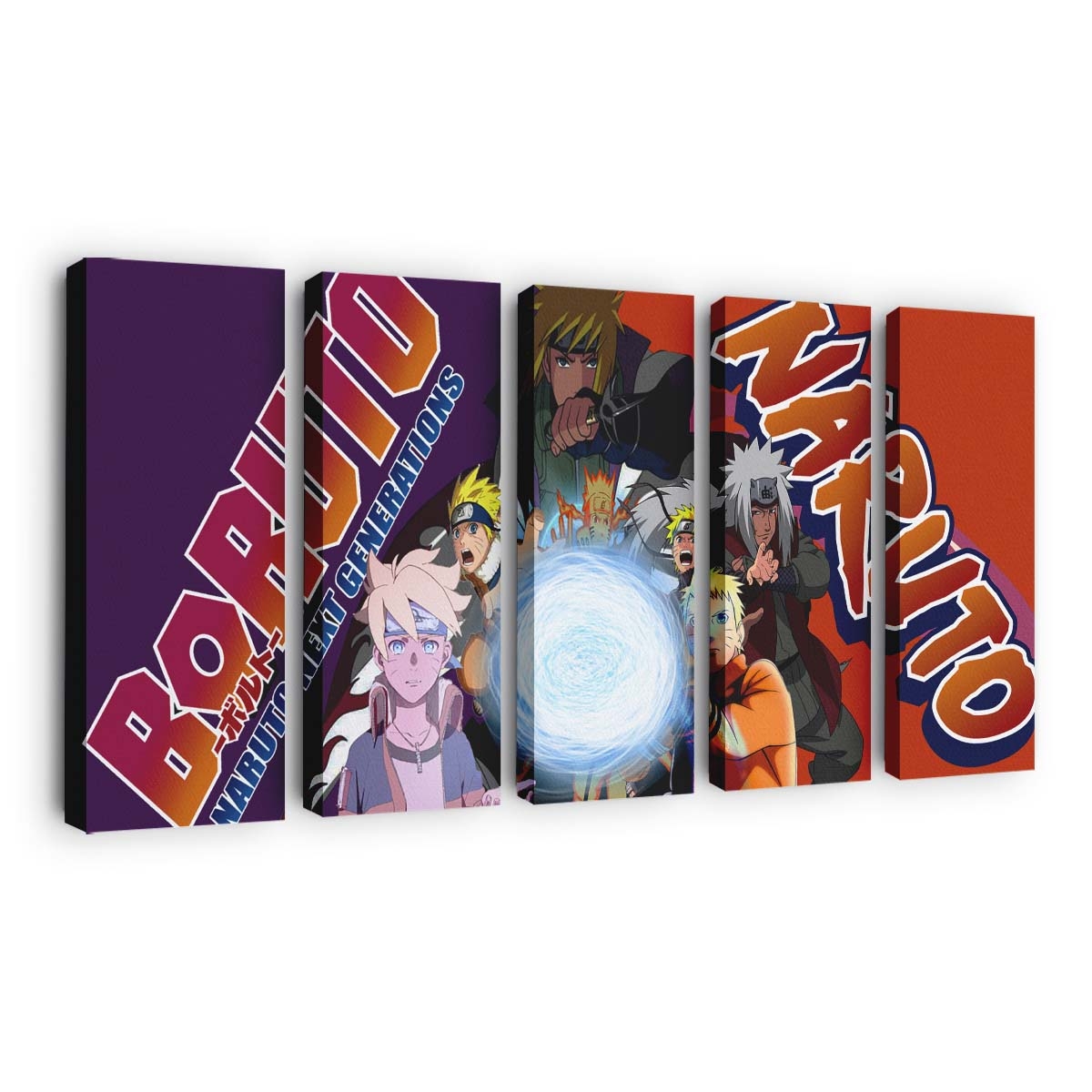 Naruto Shippuuden Namikaze Minato Boruto Naruto Next Generations Rasengan - Anime Wandbild - Leinwandbild naruto shippuudennamikaze minatoboruto naruto next generationsrasengan