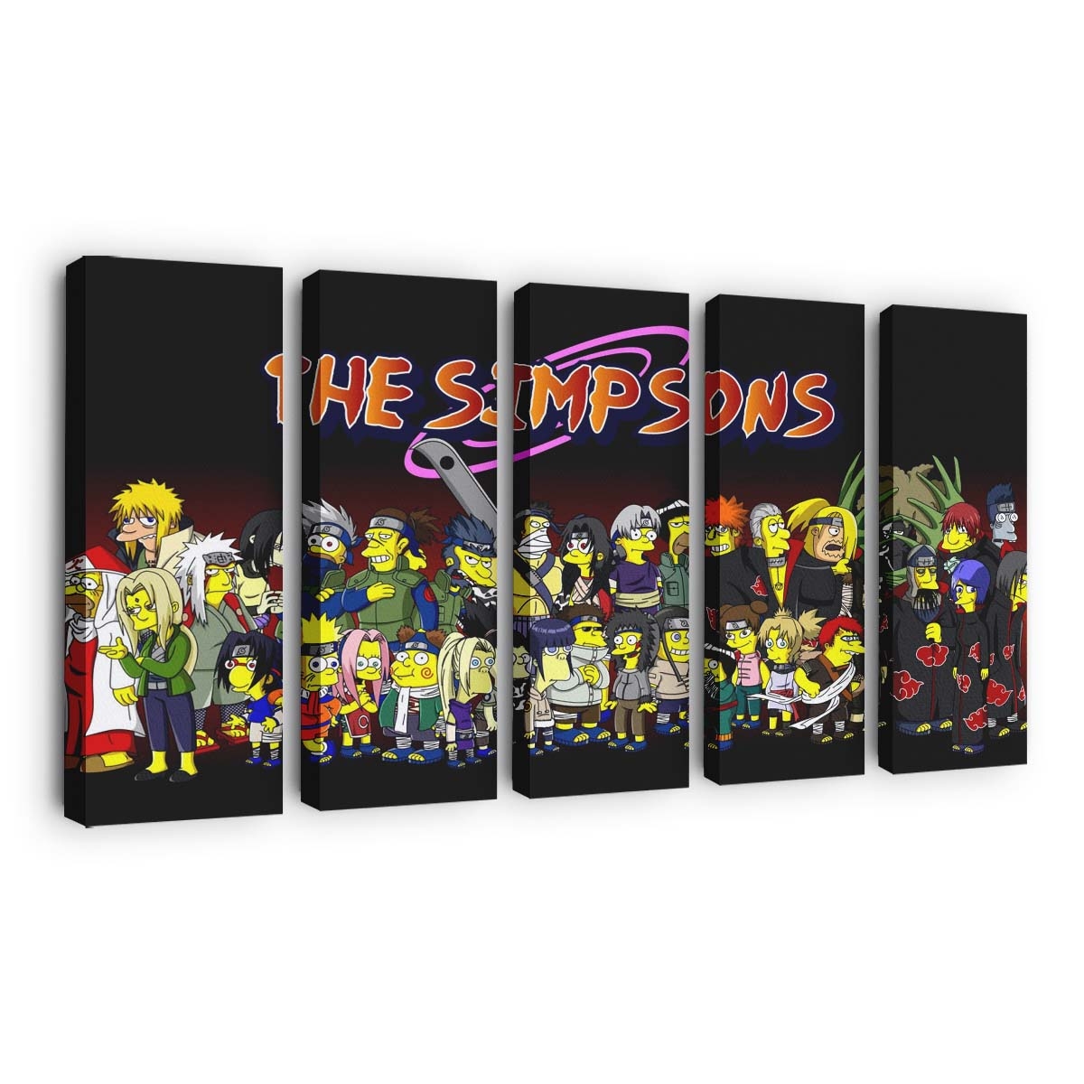 Naruto Shippuuden The Simpsons Naruto Akatsuki - Anime Wandbild - Leinwandbild naruto shippuudenthe simpsonsnaruto akatsuki