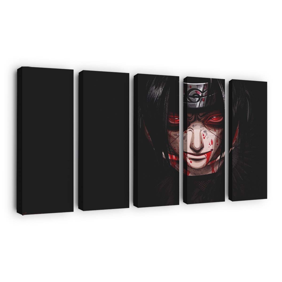 Naruto Shippuuden Uchiha Itachi Red Eyes Blood Demon Darkness - Anime Wandbild - Leinwandbild naruto shippuudenuchiha itachired eyesblooddemondarkness