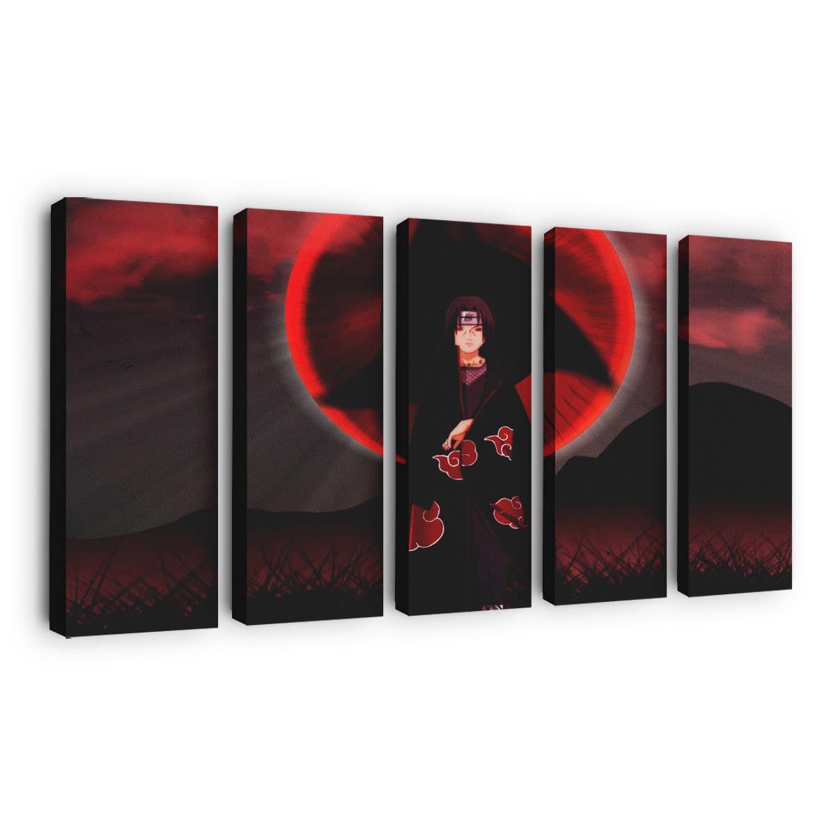 Naruto Shippuuden Uchiha Itachi Red Sharingan Entertainment Dance - Anime Wandbild - Leinwandbild naruto shippuudenuchiha itachiredsharinganentertainmentdance