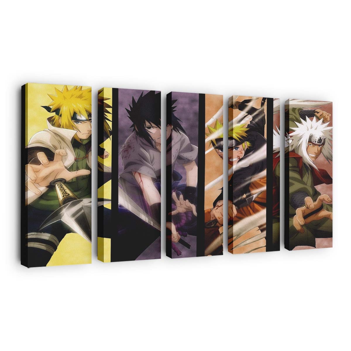 Naruto Shippuuden Uchiha Sasuke Jiraiya Namikaze Minato Panels - Anime Wandbild - Leinwandbild naruto shippuudenuchiha sasuke2000x1362 pxjiraiyanamikaze minatopanels