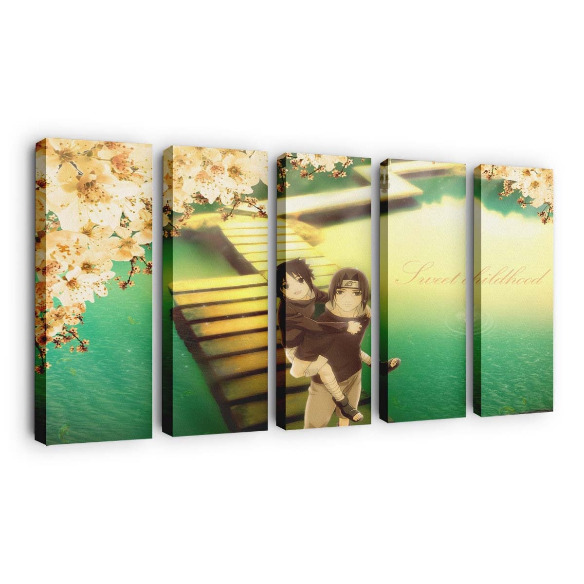 Naruto Shippuuden Uchiha Sasuke Uchiha Itachi Green Flower - Anime Wandbild - Leinwandbild naruto shippuudenuchiha sasukeuchiha itachigreenflower1680x1050