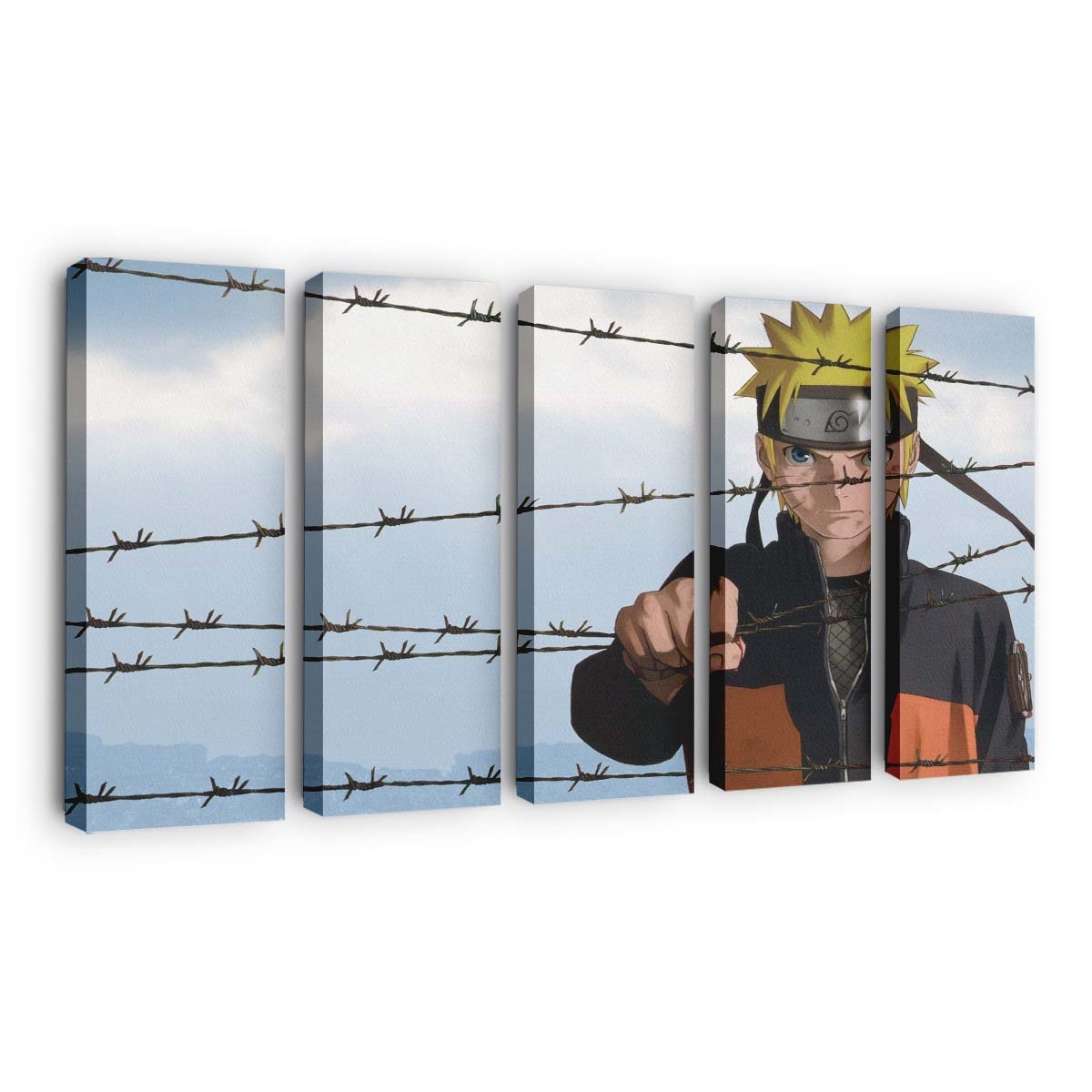 Naruto Shippuuden Uzumaki Naruto Barbed Wire Fence - Anime Wandbild - Leinwandbild naruto shippuudenuzumaki naruto1900x1200 pxbarbed wirefence