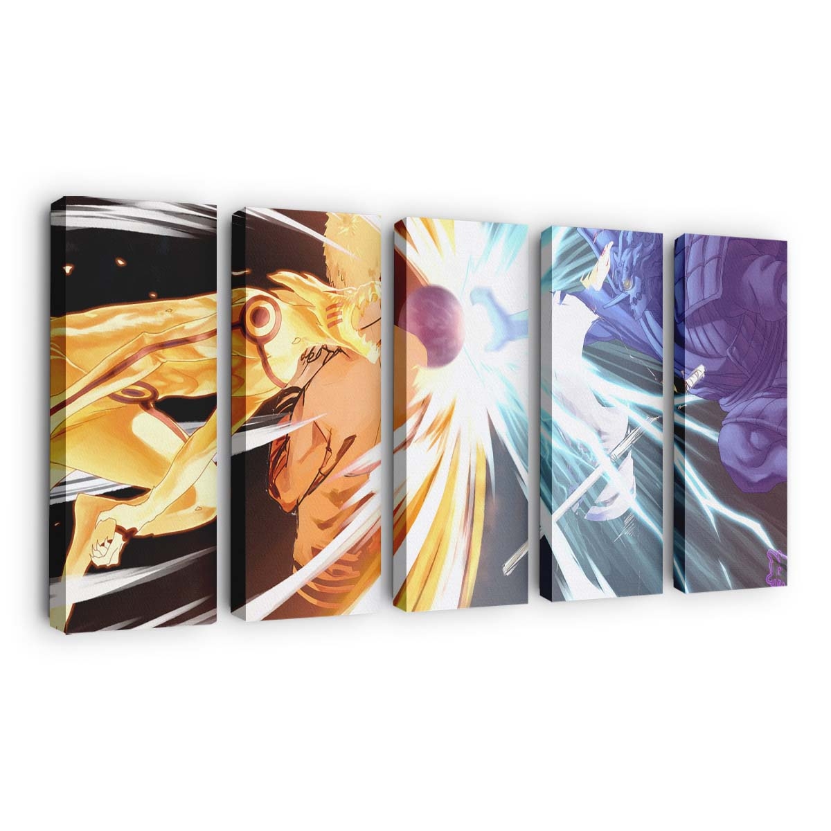 Naruto Shippuuden – Naruto & Sasuke: Kurama Gegen Susanoo - Anime Wandbild - Leinwandbild naruto shippuudenuzumaki narutouchiha sasukekuramasusanoo characteranime