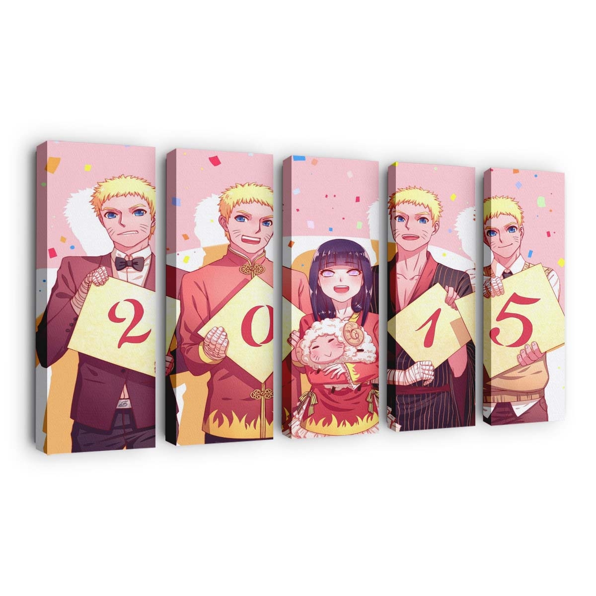 Naruto Hinata Hyuuga Outerwear Red - Anime Wandbild - Leinwandbild naruto2101x1300