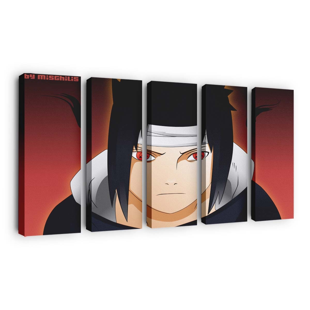 Naruto Feathers Sasuke Sharingan Shippuden - Anime Wandbild - Leinwandbild naruto4961x3508