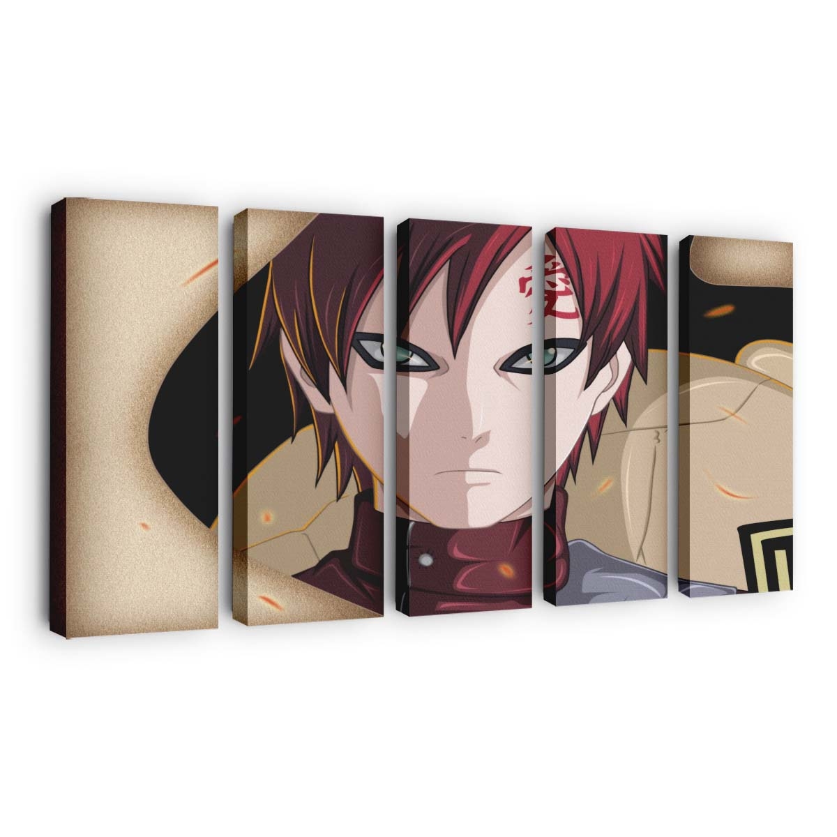 Naruto Face Mikser Sabaku No Gaara Tattoo Close Up - Anime Wandbild - Leinwandbild narutofacemiksersabaku no gaaratattooclose up