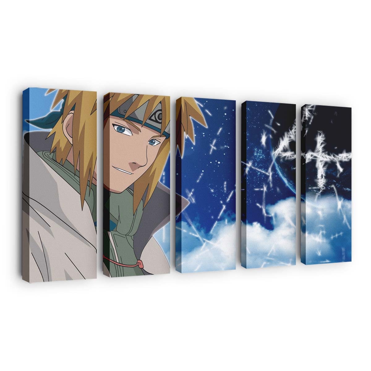 Naruto Shippuden – Yondaime Hokage Minato Namikaze Unter Dem Weiten Himmel, Das Gesicht Eines Helden - Anime Wandbild - Leinwandbild narutonaruto shippudenyondaimeminato namikazeskyface