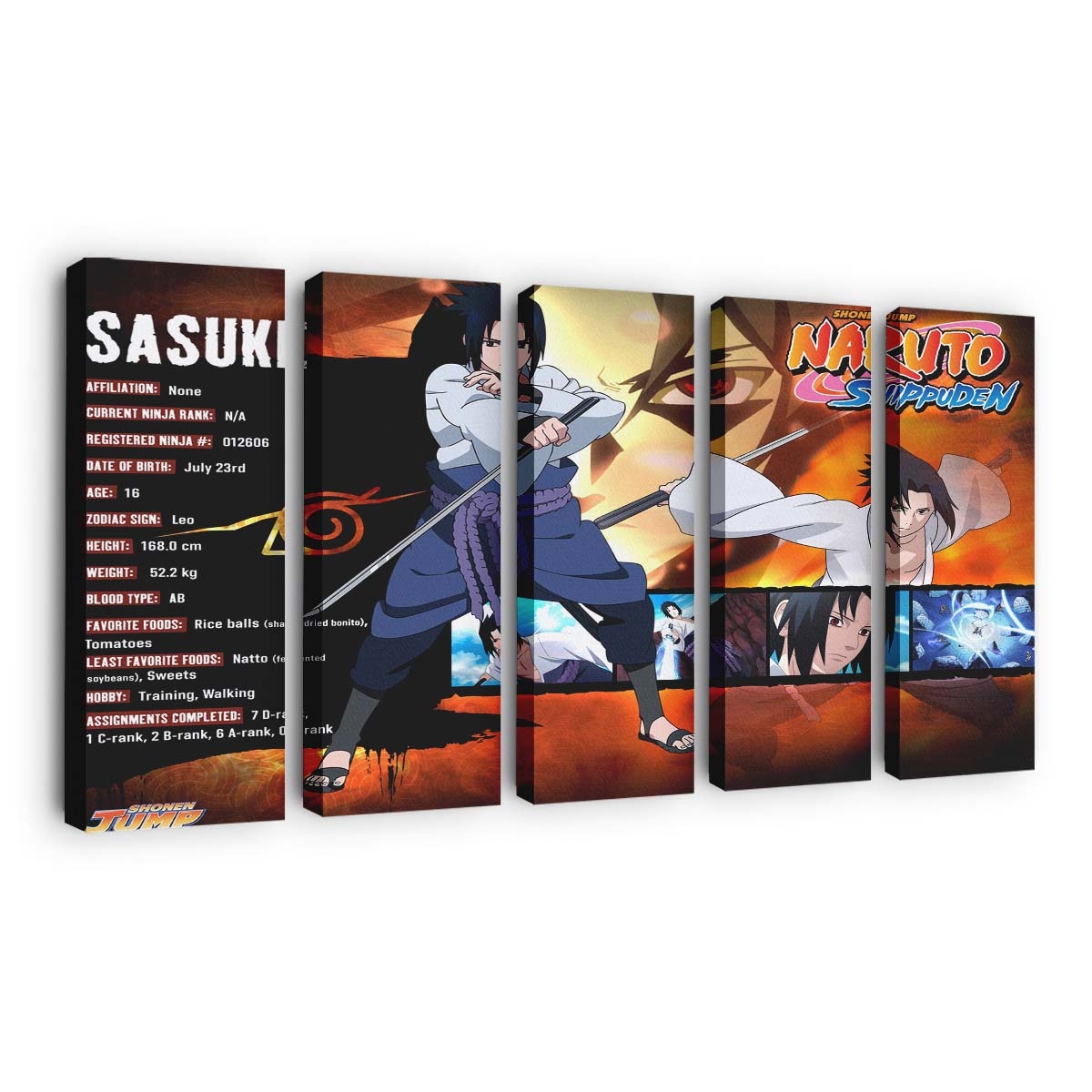 Naruto Uchiha Sasuke Boy Arms Inscription - Anime Wandbild - Leinwandbild narutouchiha sasukeboyarmsinscription