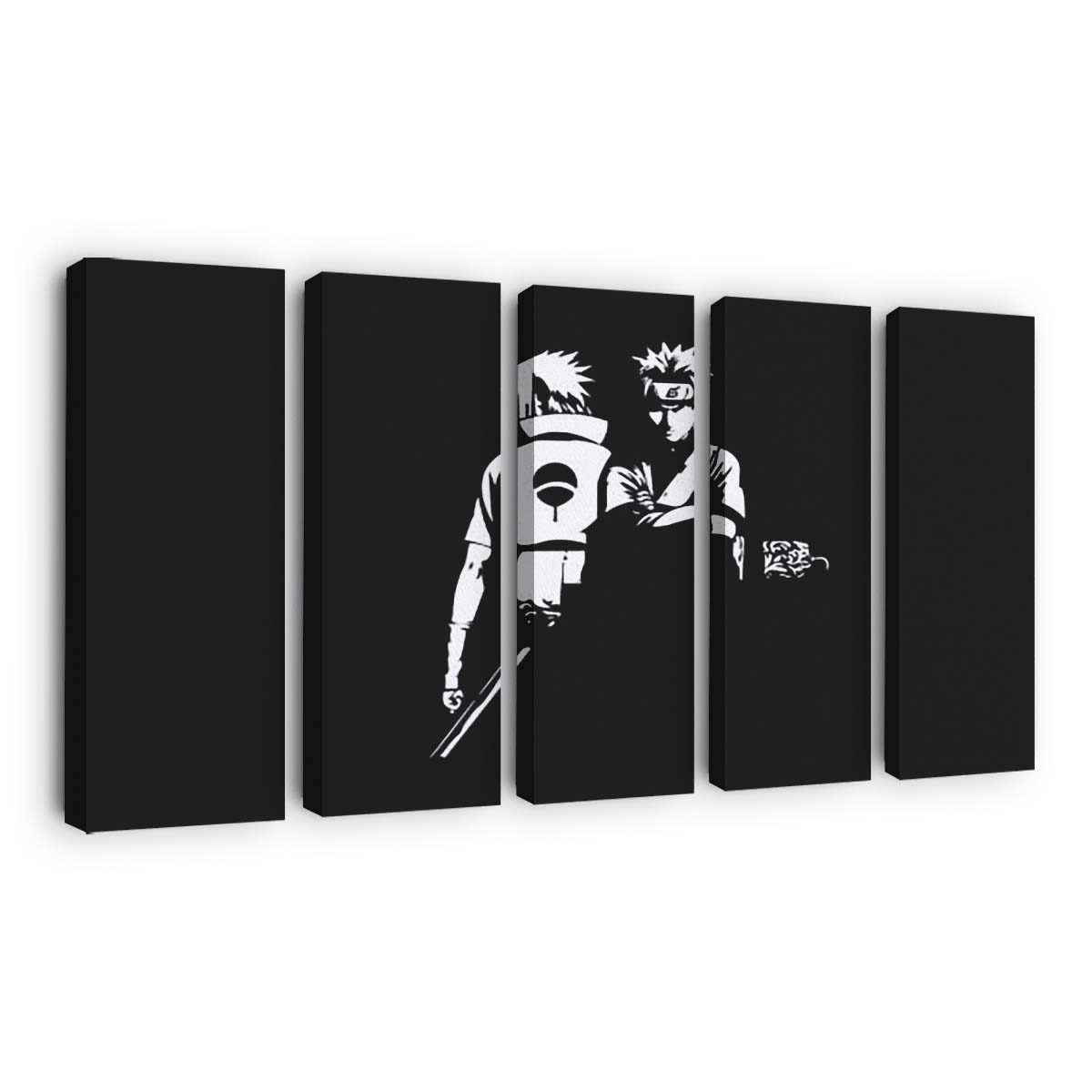 Black And White Image Of Naruto Uzumaki Sasuke Uchiha Naruto - Anime Wandbild - Leinwandbild th black and white image of naruto uzumaki sasuke uchiha hd naruto