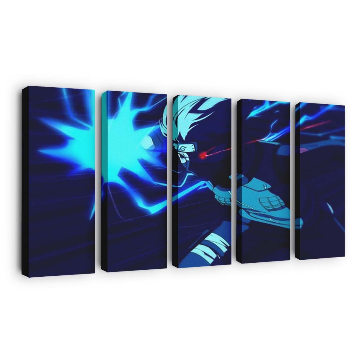 Kakashi Hatake Blue Naruto - Anime Wandbild - Leinwandbild th kakashi hatake blue background hd naruto