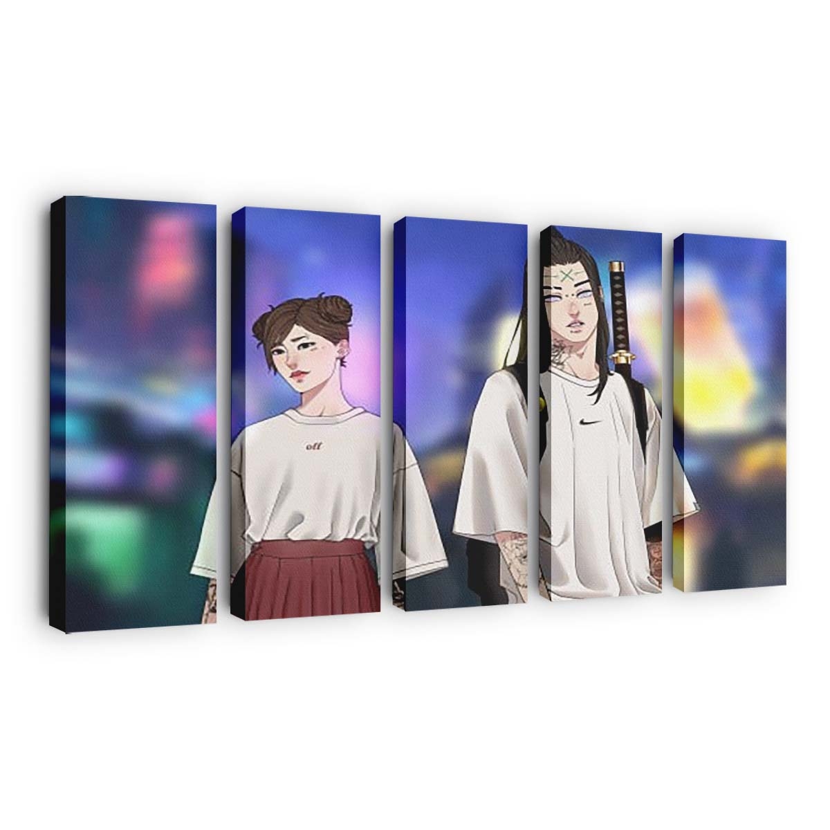 Neji Hyuga Nike Off White Tenten Naruto - Anime Wandbild - Leinwandbild th neji hyuga nike off white tenten hd naruto