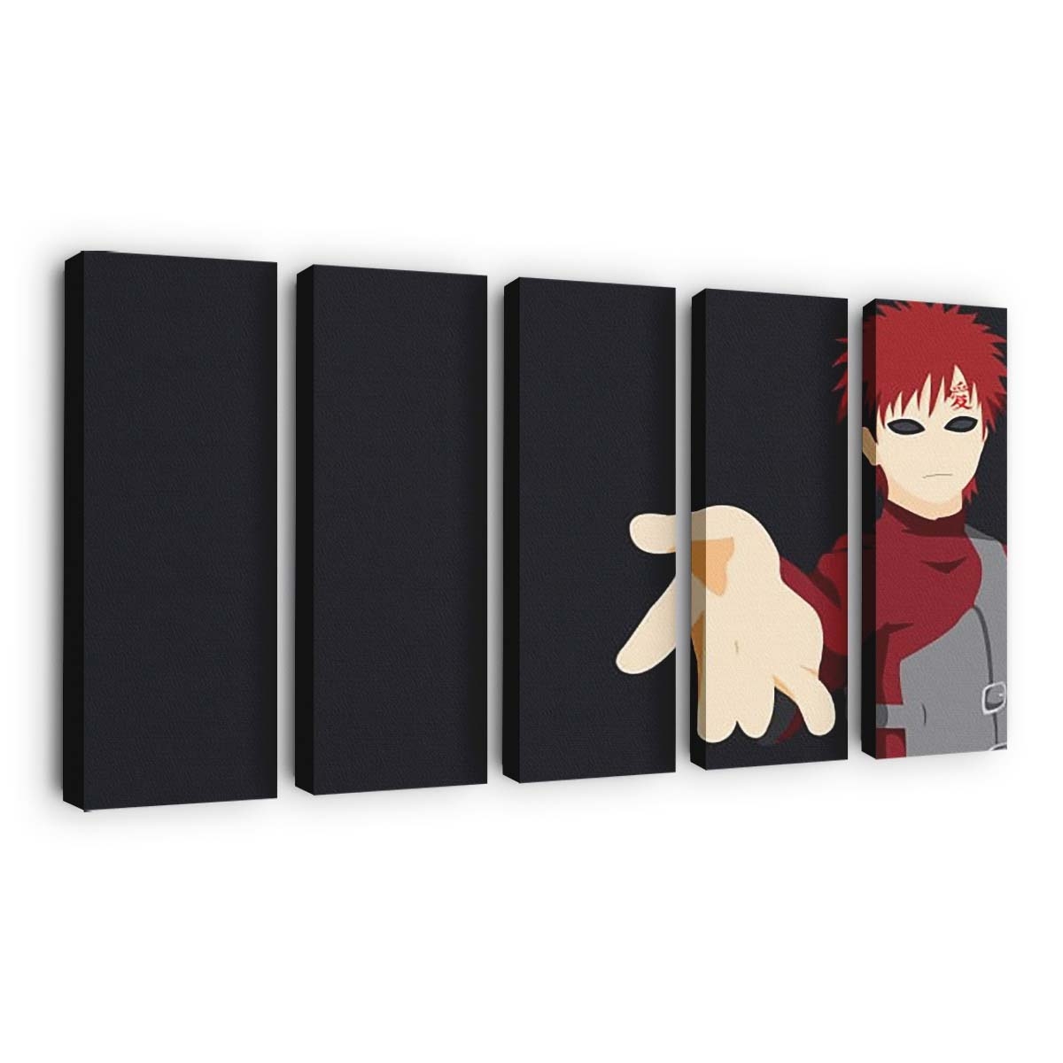 Red Hair Gaara Minimalist Black Naruto - Anime Wandbild - Leinwandbild th red hair gaara minimalist black background 4k hd naruto