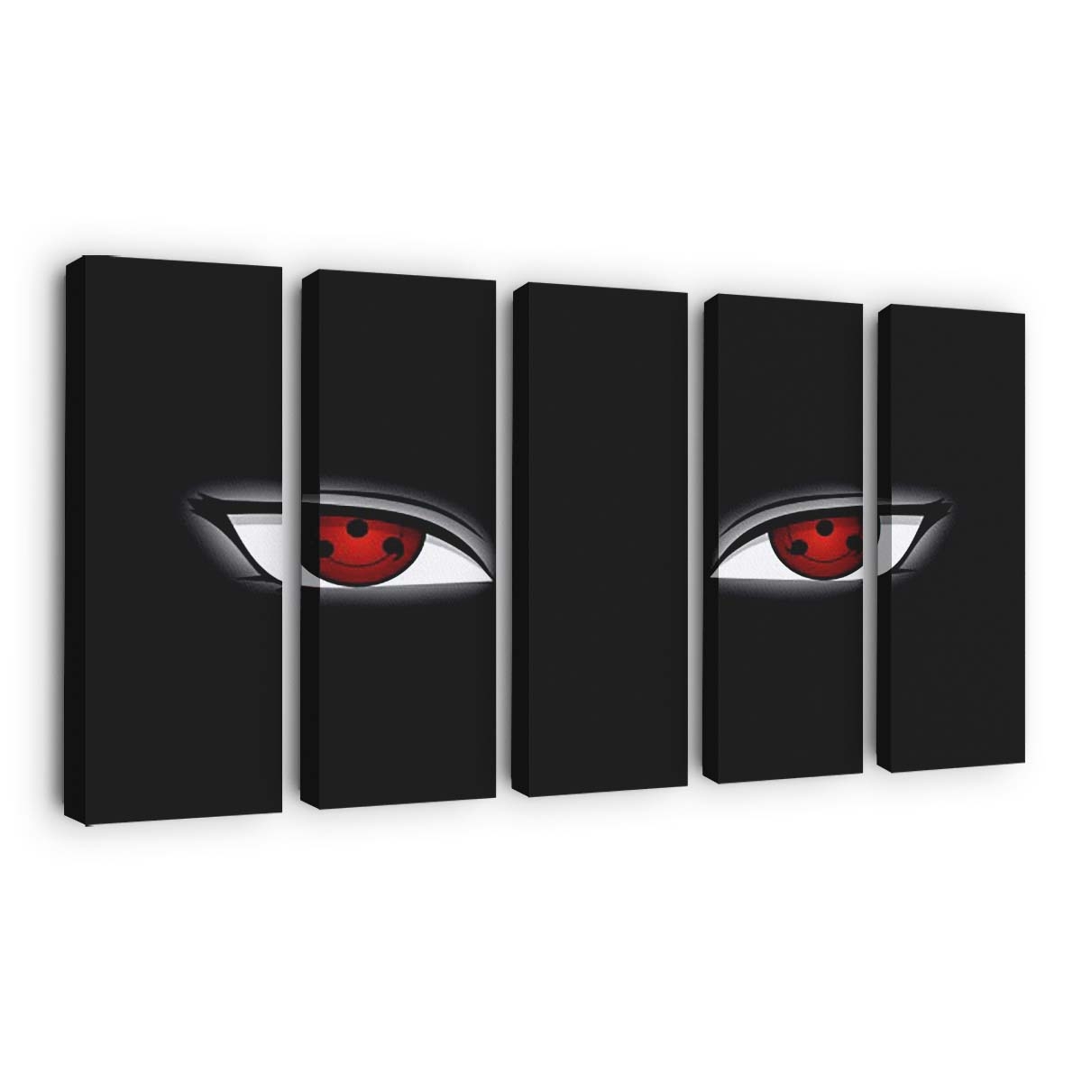 Sharingan Naruto And Attack On Titan Wheel Eye In Black Sharingan - Anime Wandbild - Leinwandbild th sharingan naruto and attack on titan wheel eye in black background hd sharingan